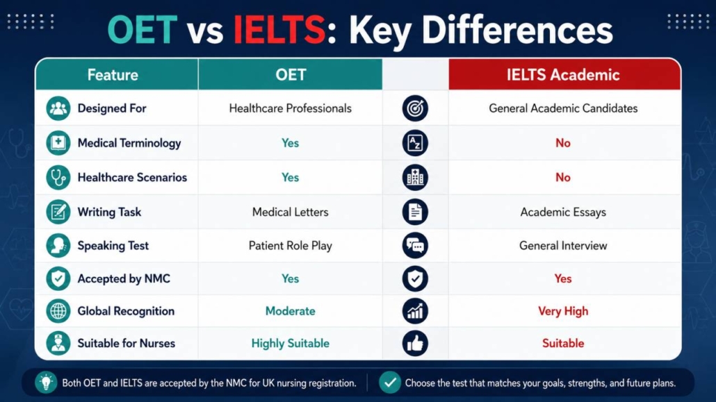 OET vs IELTS Key Differences